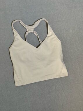 Gilly Hicks Recharge Cream Sports Bra Stretch Wireless Pullover Racerback S